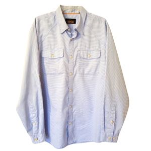 Orvis Trout Bum men's blue outdoorsman button up long sleeve or button up.